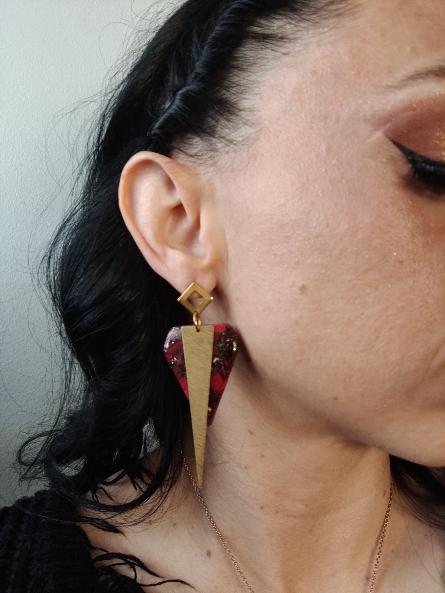 Red & Black Dagger Earrings