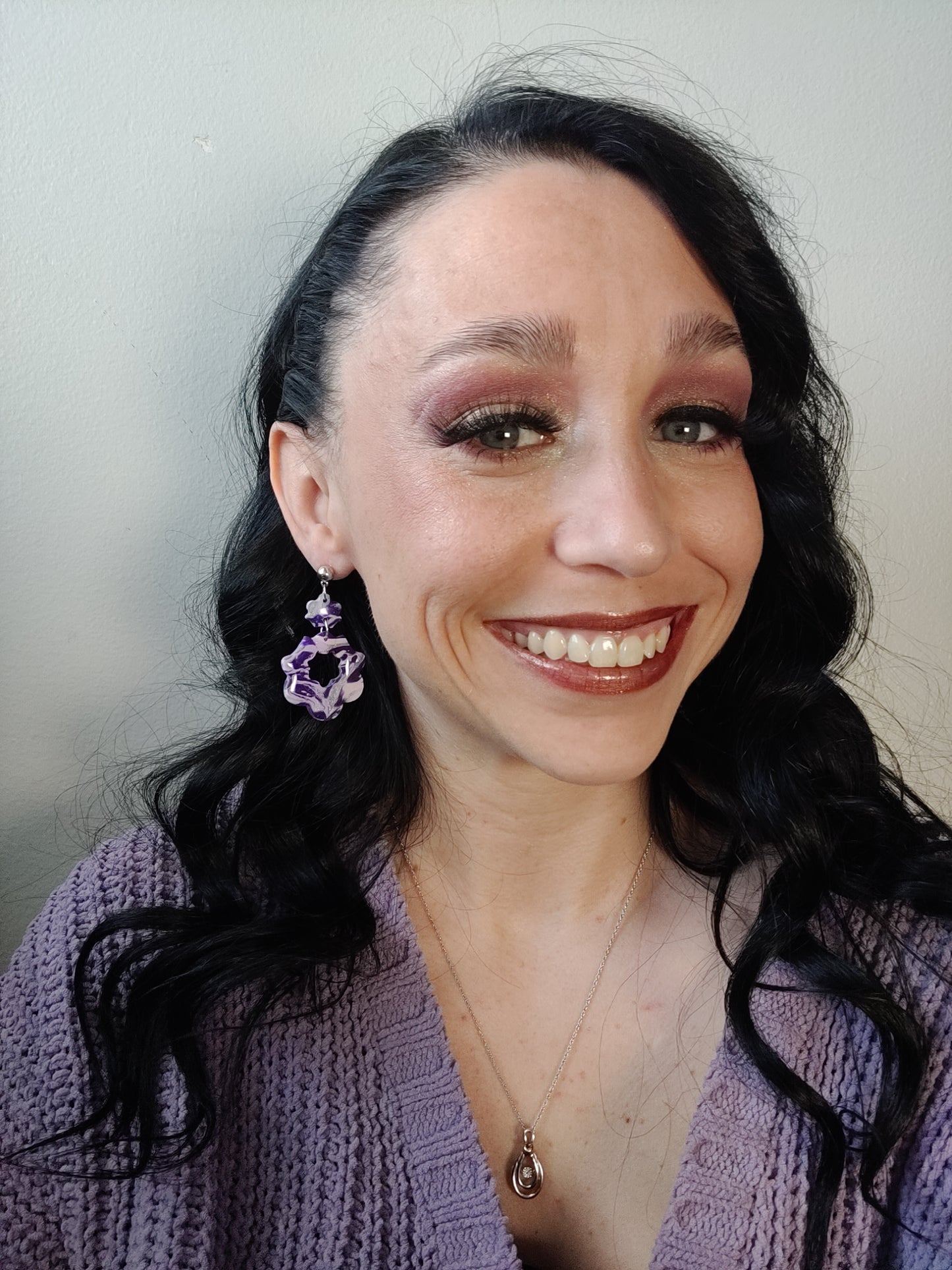 Amethyst Flower Earrings