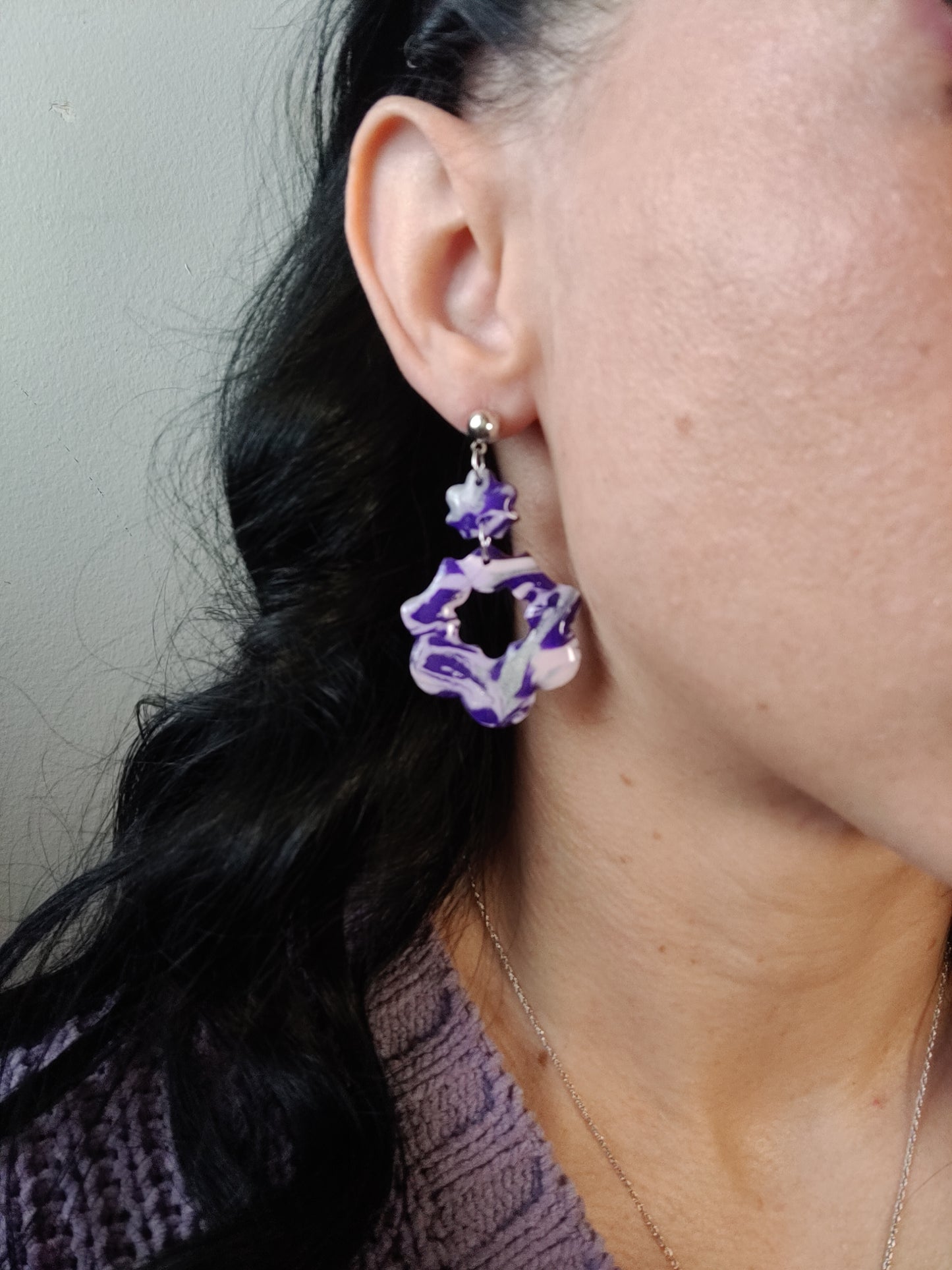 Amethyst Flower Earrings